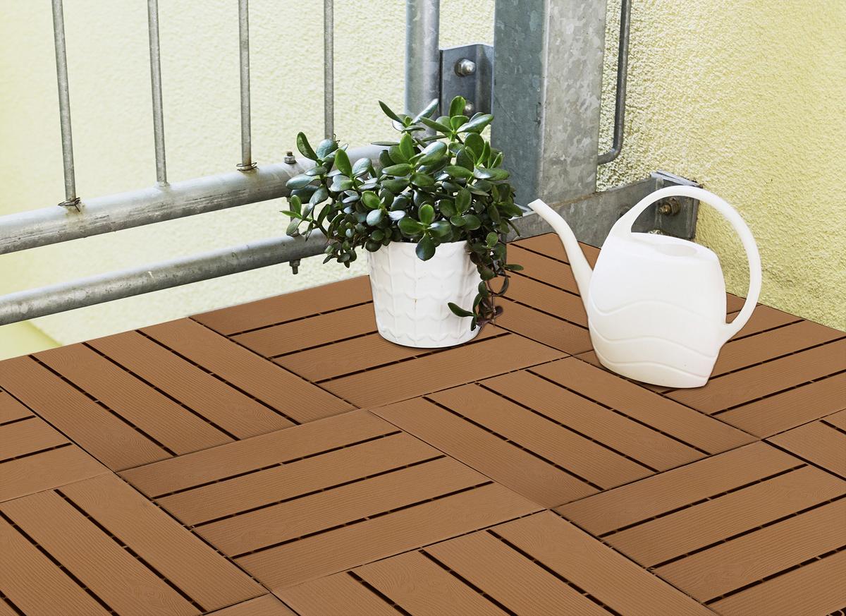 PŁYTKA TARASOWA MAXXMEE - brązowy, Basics, tworzywo sztuczne (30/30/2cm)