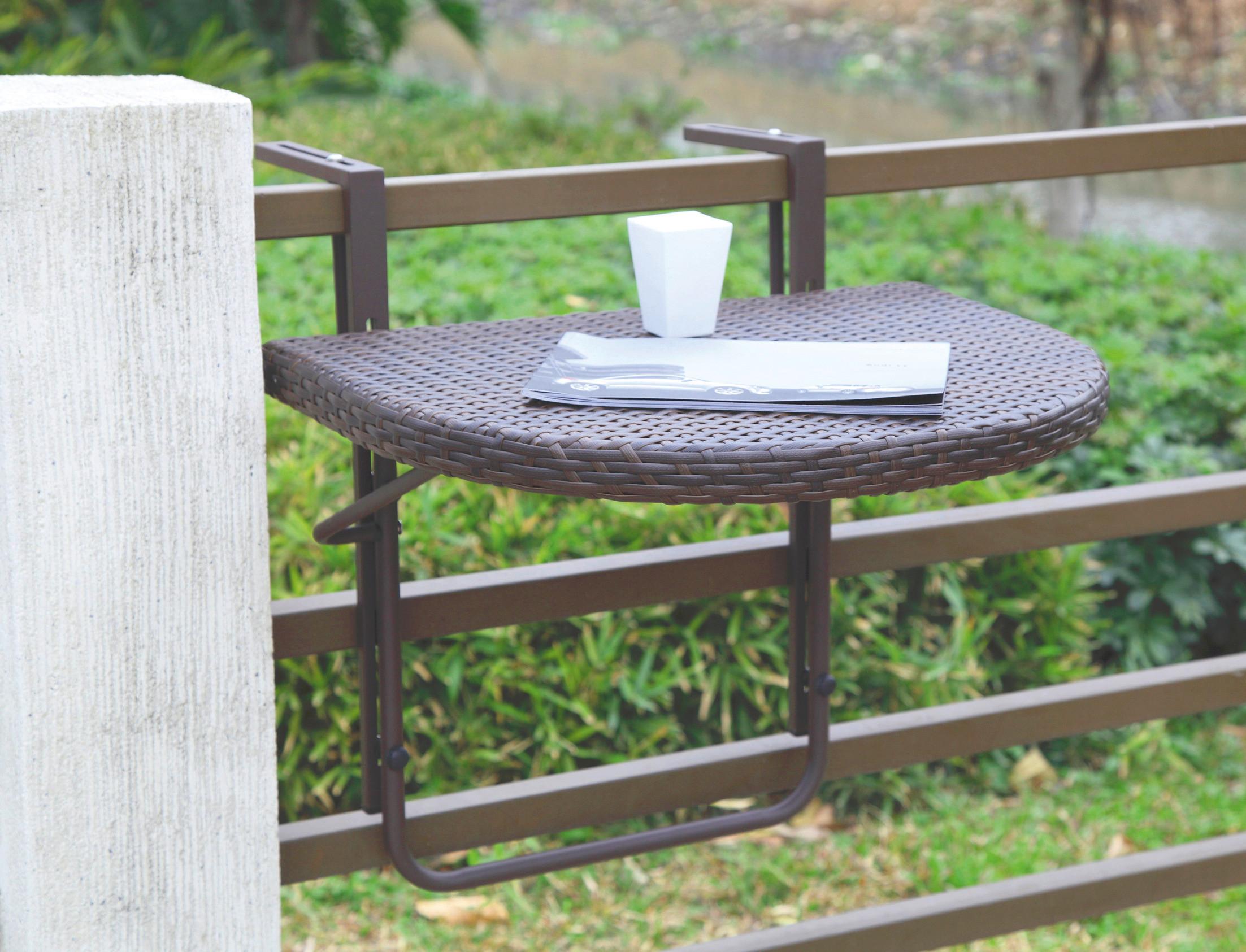 Balkonklapptisch Agra ca. 60x50 cm Dunkelbraun - Dunkelbraun, MODERN, Kunststoff/Metall (60/43/50cm) - Gardenson