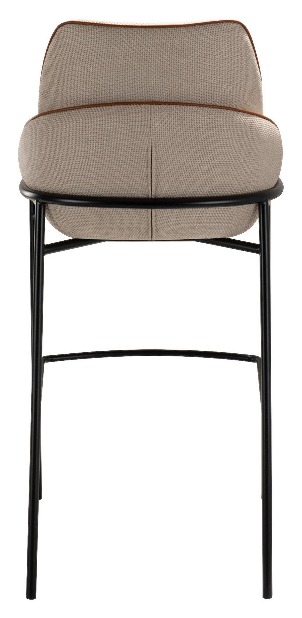 STOŁEK BAROWY CONNY - beżowy/czarny, Design, metal/tkanina (51,5/106/58cm) - Lomoco