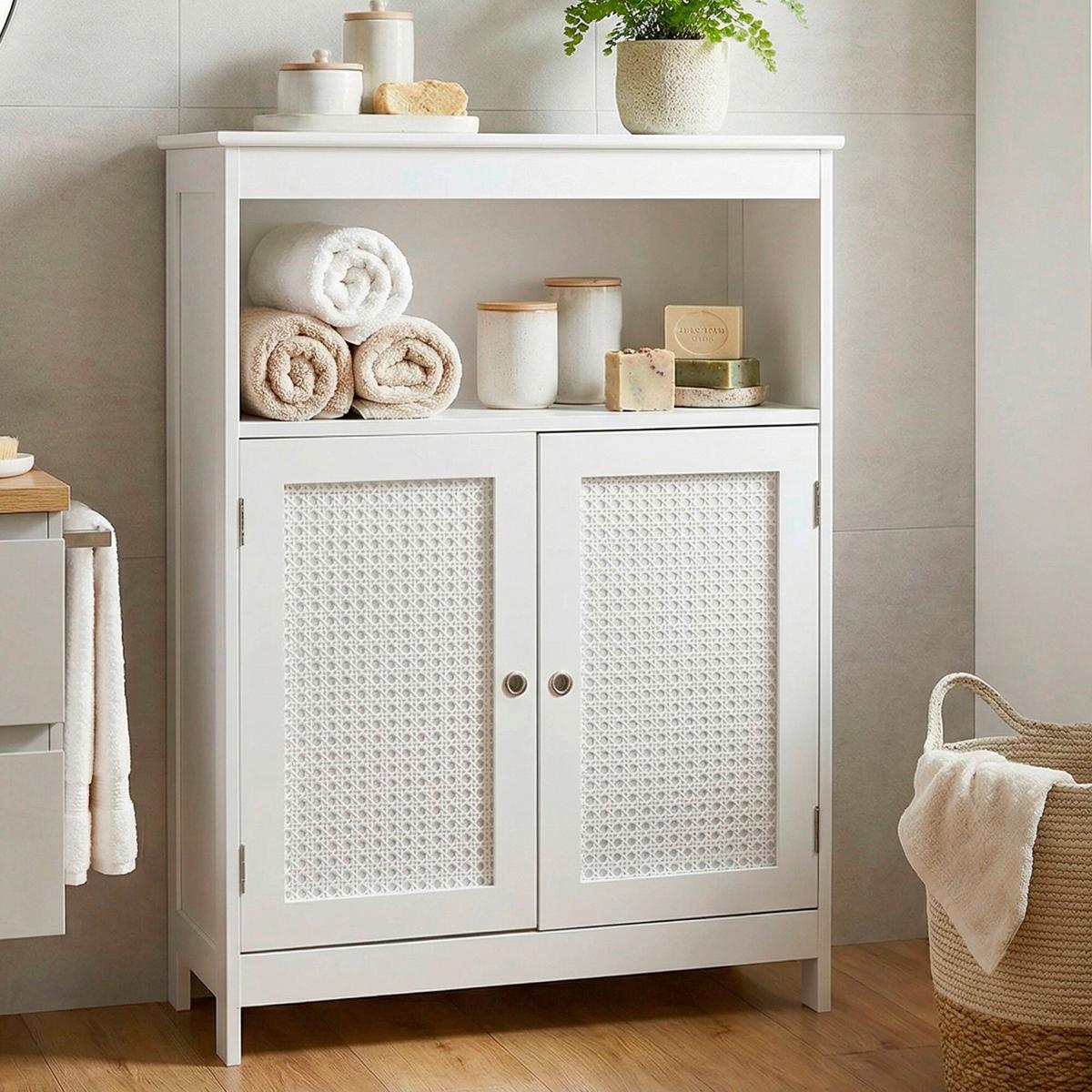 Midischrank Wl7.765 - Weiss/Silberfarben, Design, Holzwerkstoff/Metall (60/80/28cm) - Livetastic