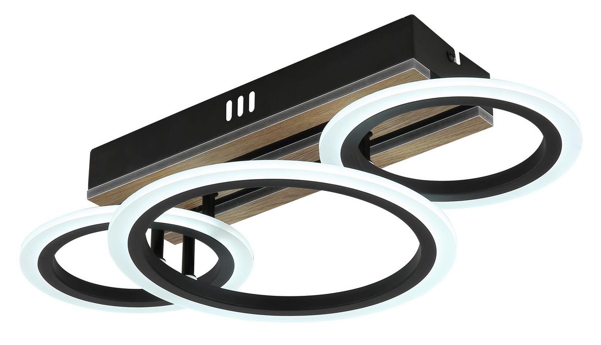 Led Stropna Svjetiljka Blevins - bijela/tamno smeđa, Natur, drvni materijal/metal (46/25/11,5cm) - Globo