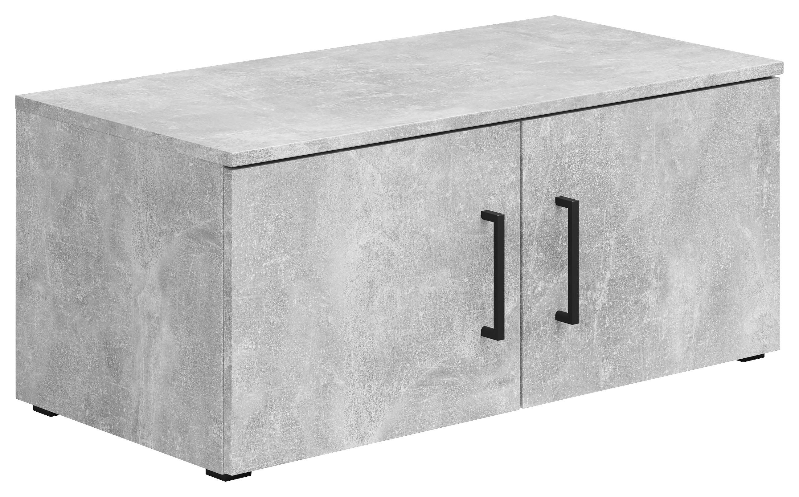 Aufsatzschrank Multistauraum Betonoptik - Schwarz/Grau, MODERN, Holzwerkstoff/Kunststoff (80/35/40cm) - Mömax
