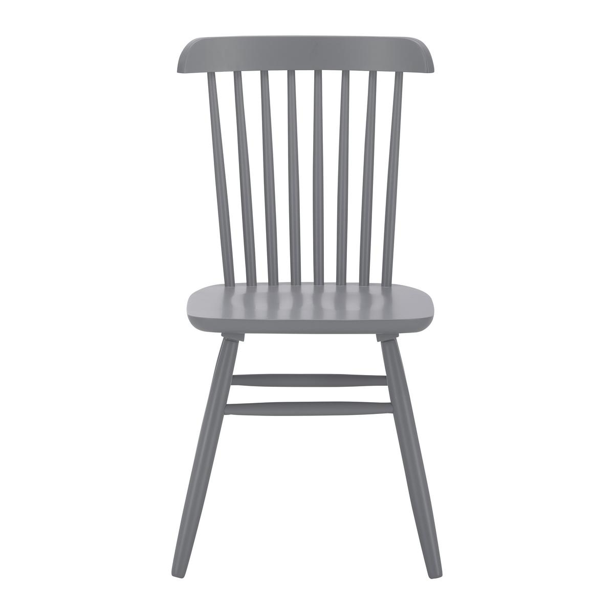 Stuhl-Set Pedro Grau lackiert Buche massiv - Grau, MODERN, Holz (48/89/52cm) - Bessagi Home