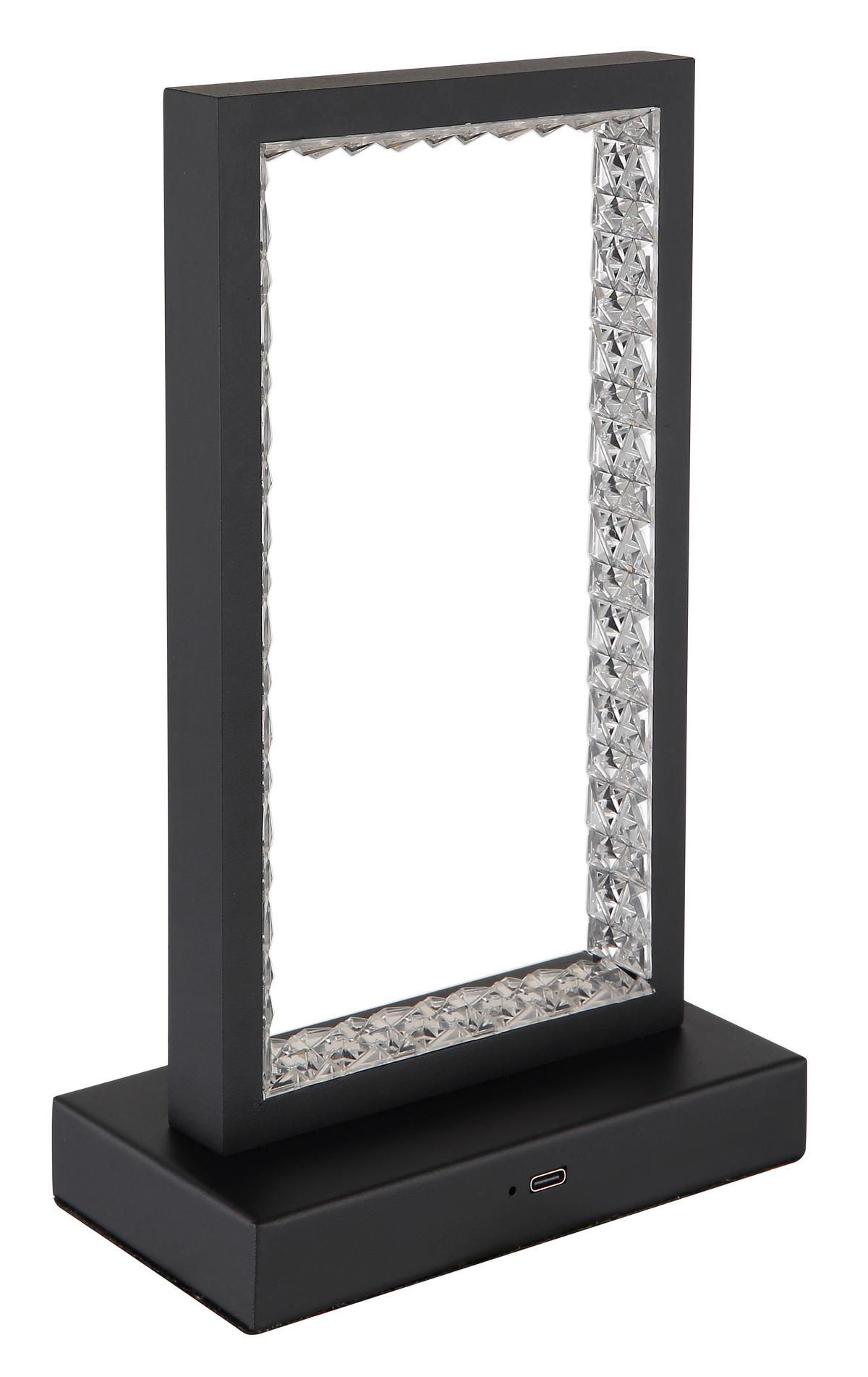 Namizna Svetilka Za Polnjenje Samega - črna/prozorno, Design, kovina/umetna masa (14/7,5/23cm) - Globo