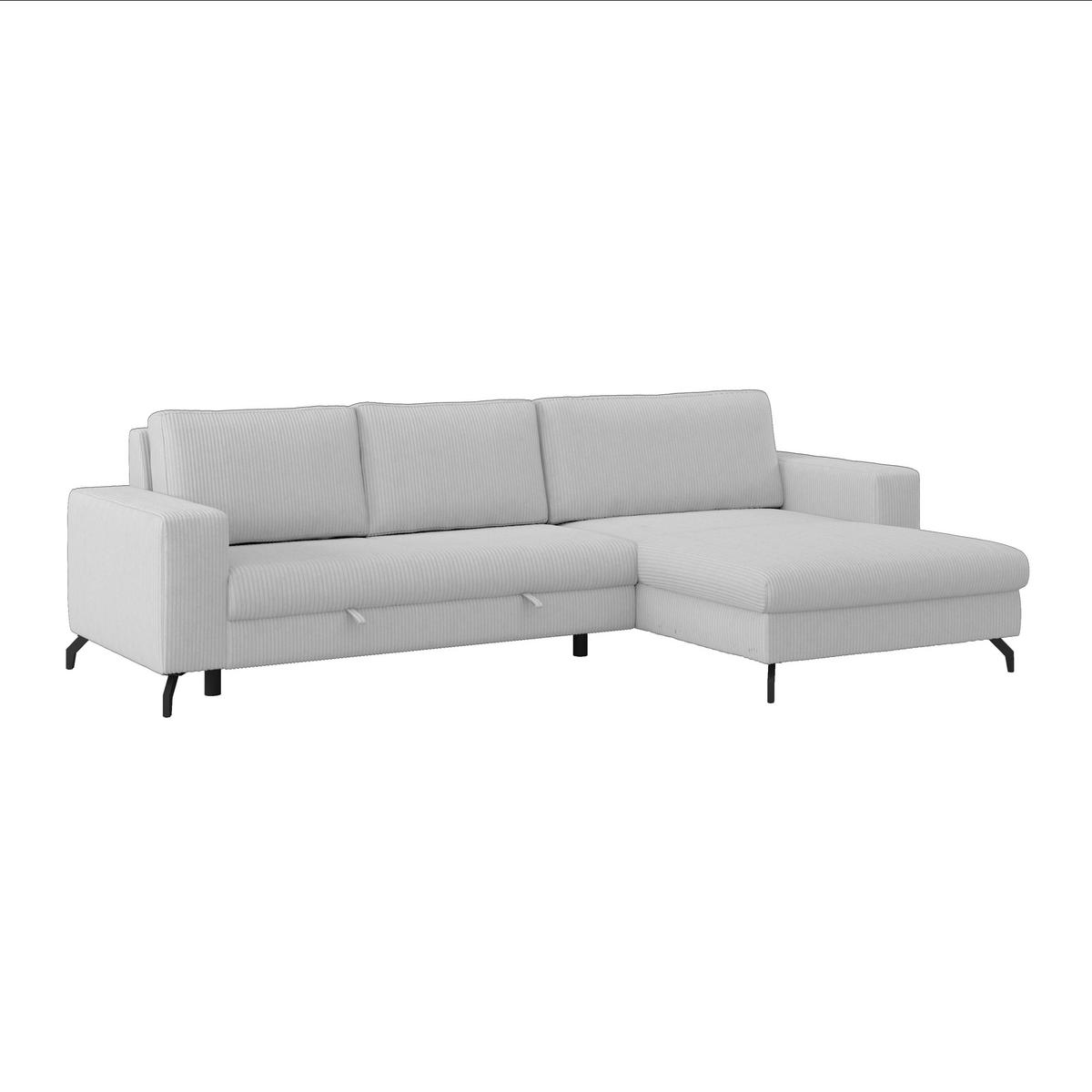 Kutna Garnitura Cloud - svijetlo siva, Trend, tekstil (290/178cm) - Modern Living