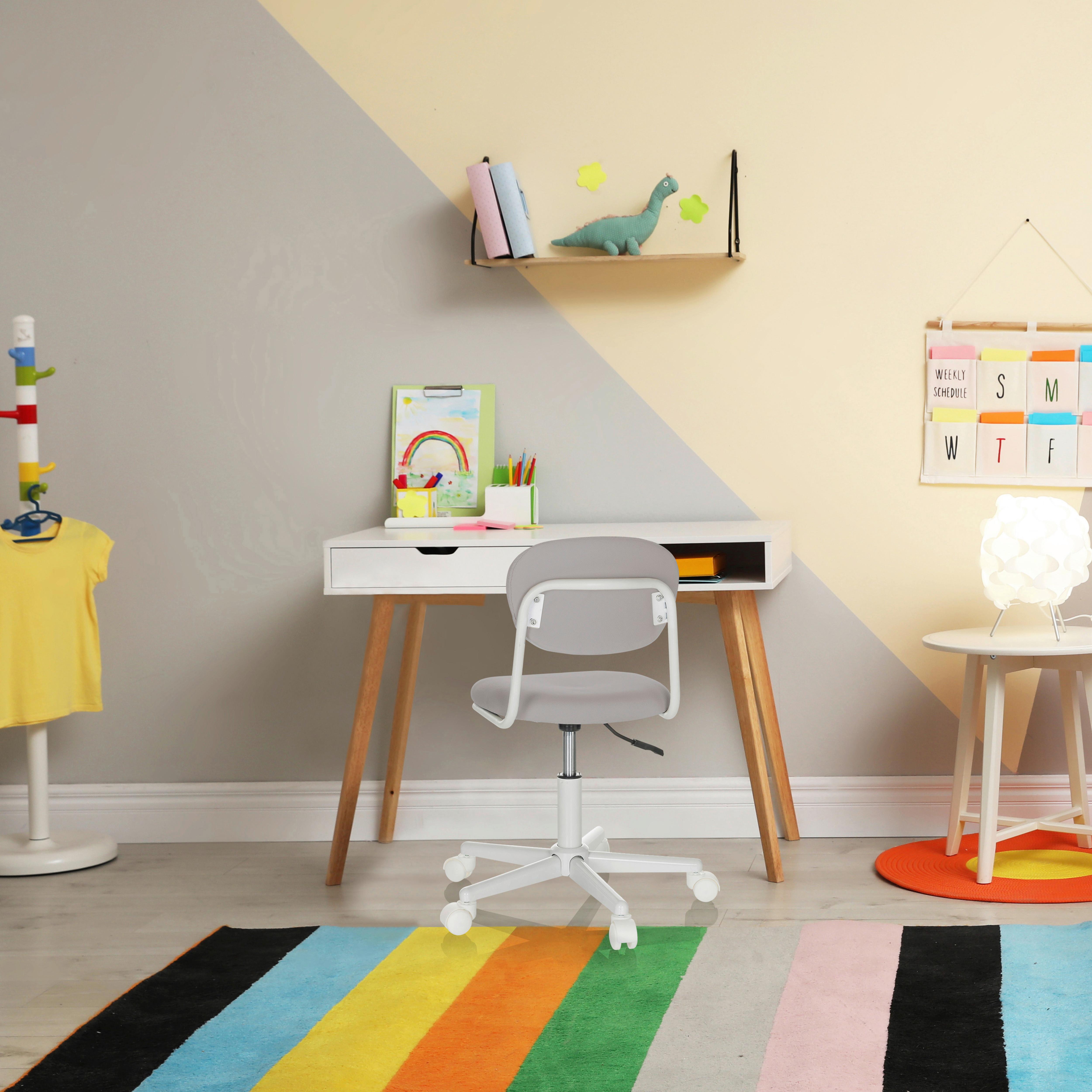Otroški Vrtljivi Stol Kiddy Base I, Siva - siva/bela, Basics, umetna masa/tekstil (60/72-83/60cm) - MID.YOU