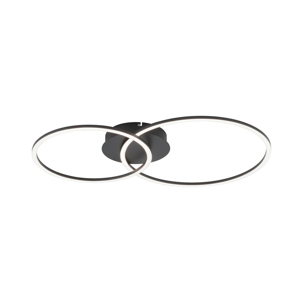 LED-Deckenleuchte Ivanka max. 31 Watt - Schwarz, Design, Kunststoff/Metall (70/44/6,8cm)
