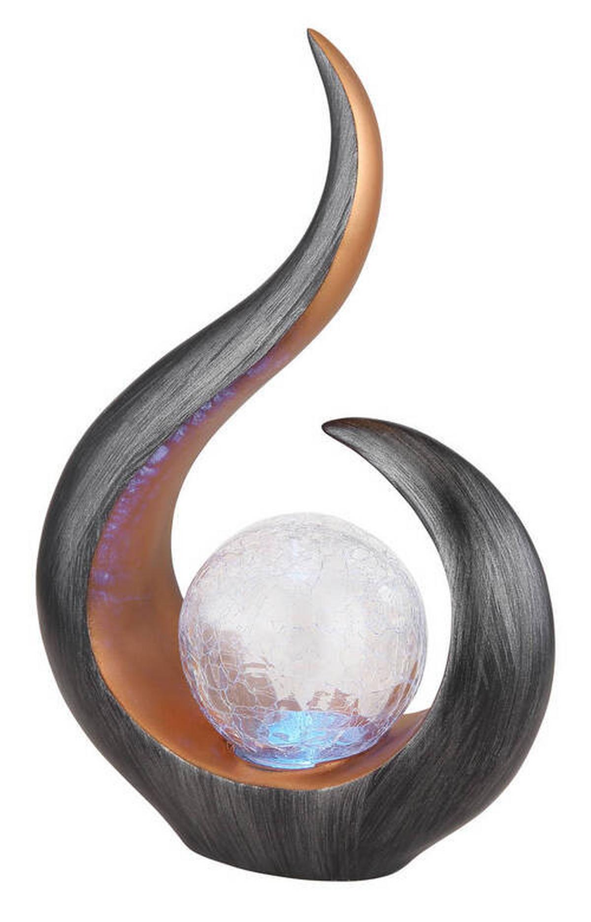 Solarna Svetilka Leonora, S Sijalko - zlate barve/črna, Design, umetna masa/steklo (22,5/10/33,5cm) - Globo