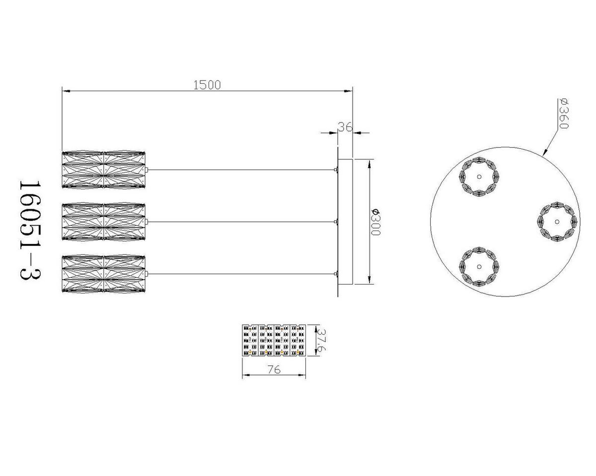 LED-HÄNGELEUCHTE 16051-3 - Goldfarben/Schwarz, Konventionell, Glas/Kunststoff (36/150cm) - Globo
