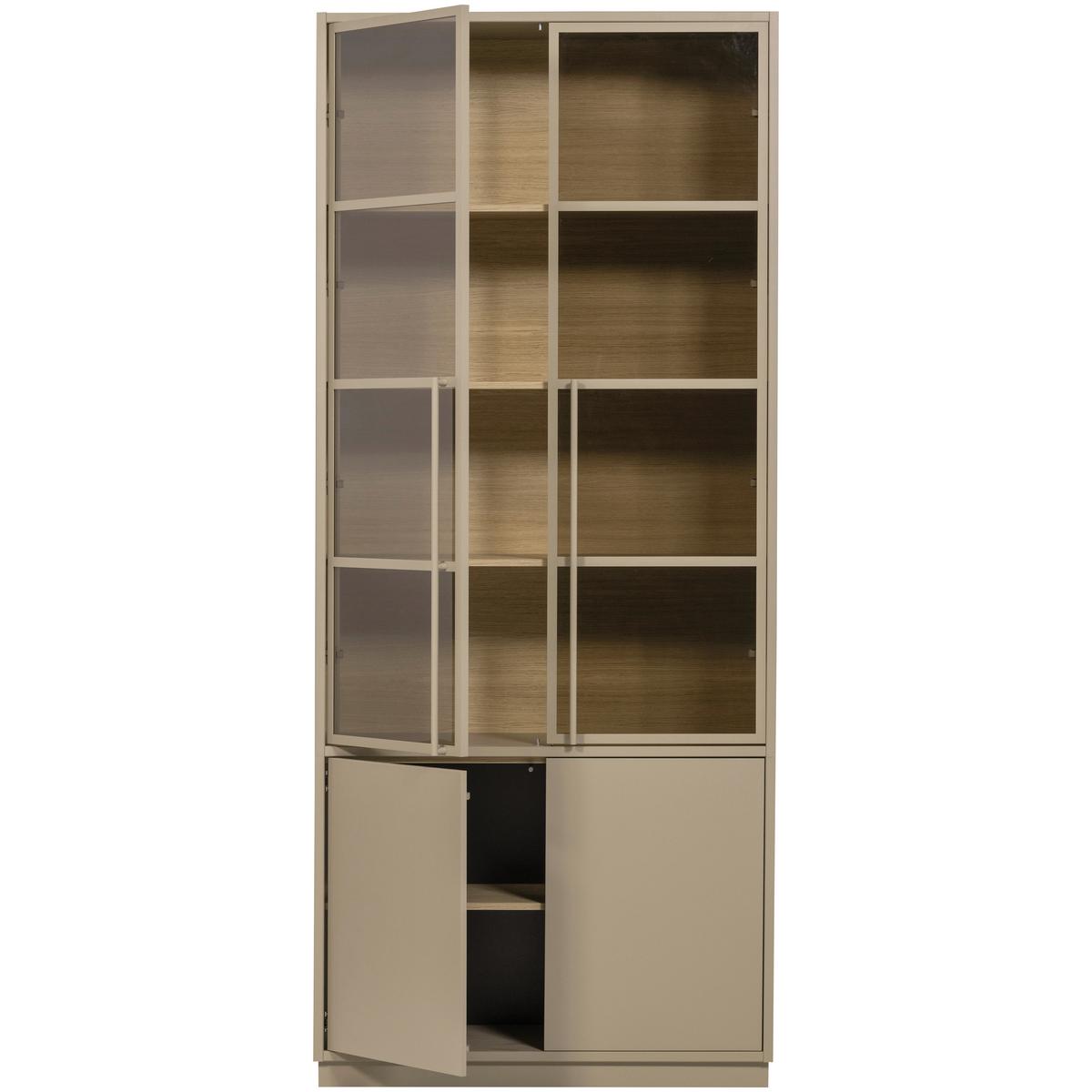 Regal Casa Schlammfarben - Schlammfarben, Design, Glas/Holz (101/236/40cm) - Livetastic