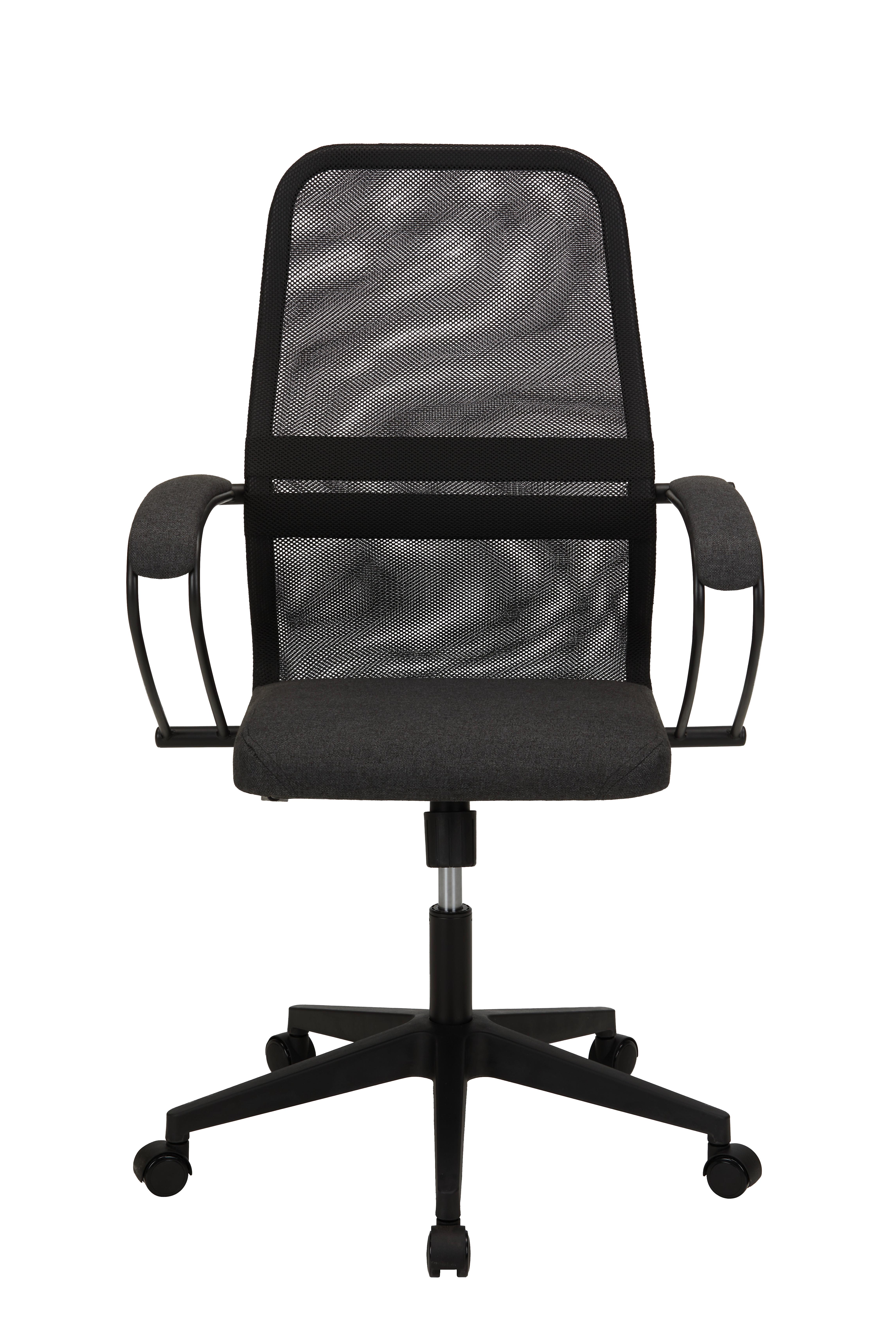 Pisarniški Stol Mavius, Črna, Siva - siva/črna, Moderno, kovina/umetna masa (68/118-130/71cm) - Premium Living