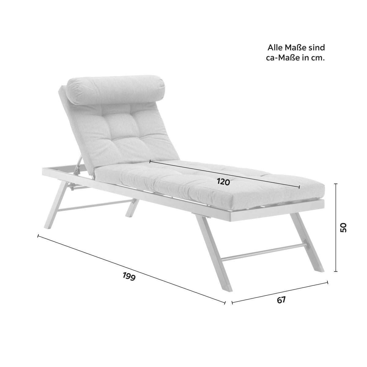 Gartenliege in Grau - Grau, Modern, Textil/Metall (199/40/67cm) - Mömax