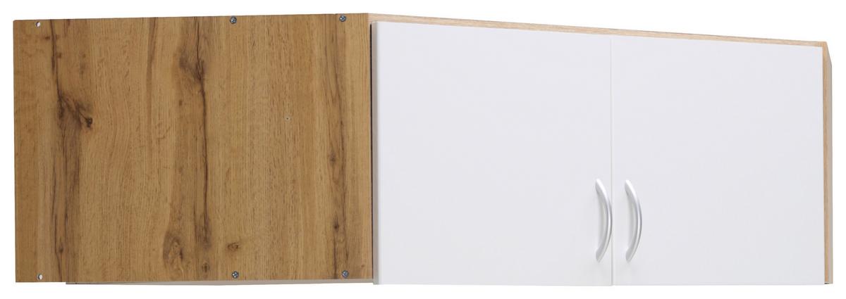 Aufsatzschrank in Eichefarben - Eichefarben/Alufarben, Modern, Holzwerkstoff/Kunststoff (120/39/54cm) - Mömax