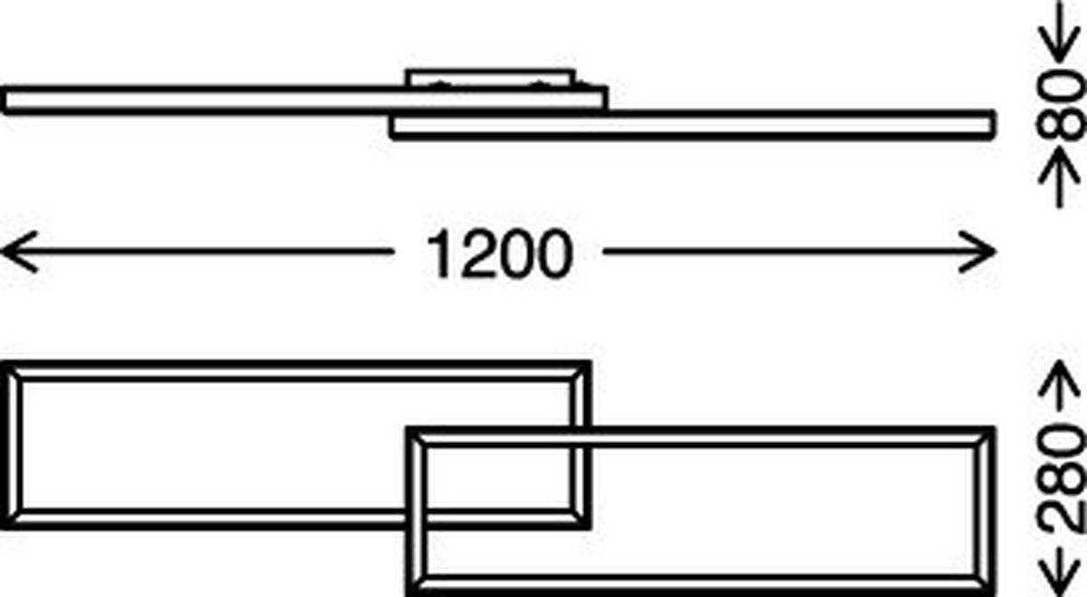 LAMPA SUFITOWA LED 3761015 - czarny, Design, tworzywo sztuczne/metal (119,5/27,5/10cm)