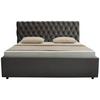 LIT REMBOURRÉ KATAR -EXKLUSIV- - noir/anthracite, KONVENTIONELL, textile (200/200cm) - Mömax