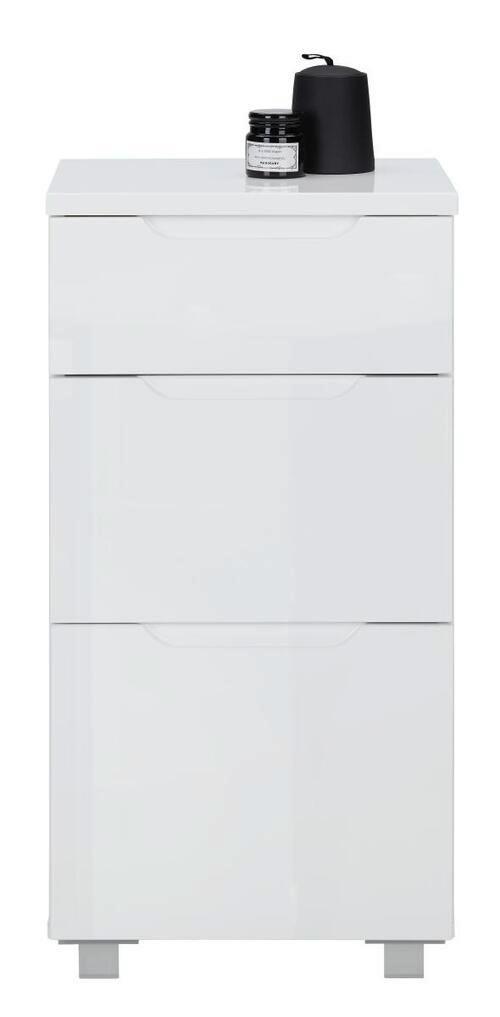 Unterschrank in Weiss - Weiss/Silberfarben, Modern, Holzwerkstoff/Kunststoff (40/82/32cm) - Mömax