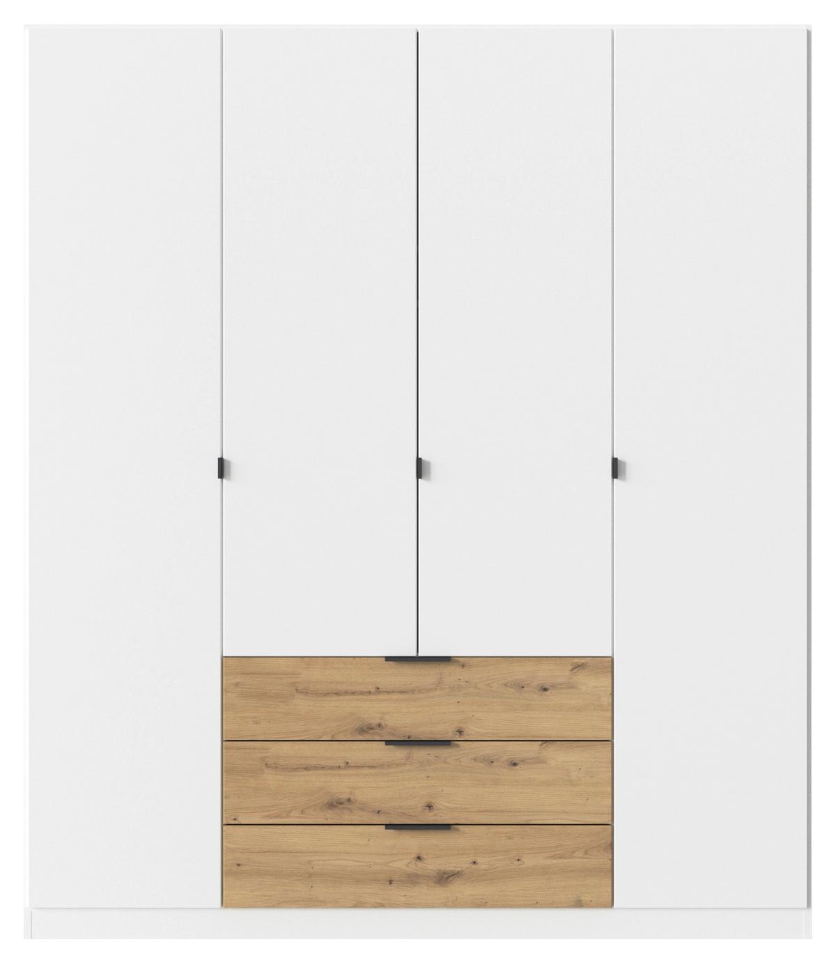 Omara Za Oblačila Davoa, Bela, Barva Hrasta - siva/bela, Basics, kovina/leseni material (181/210/54cm) - Boxxx