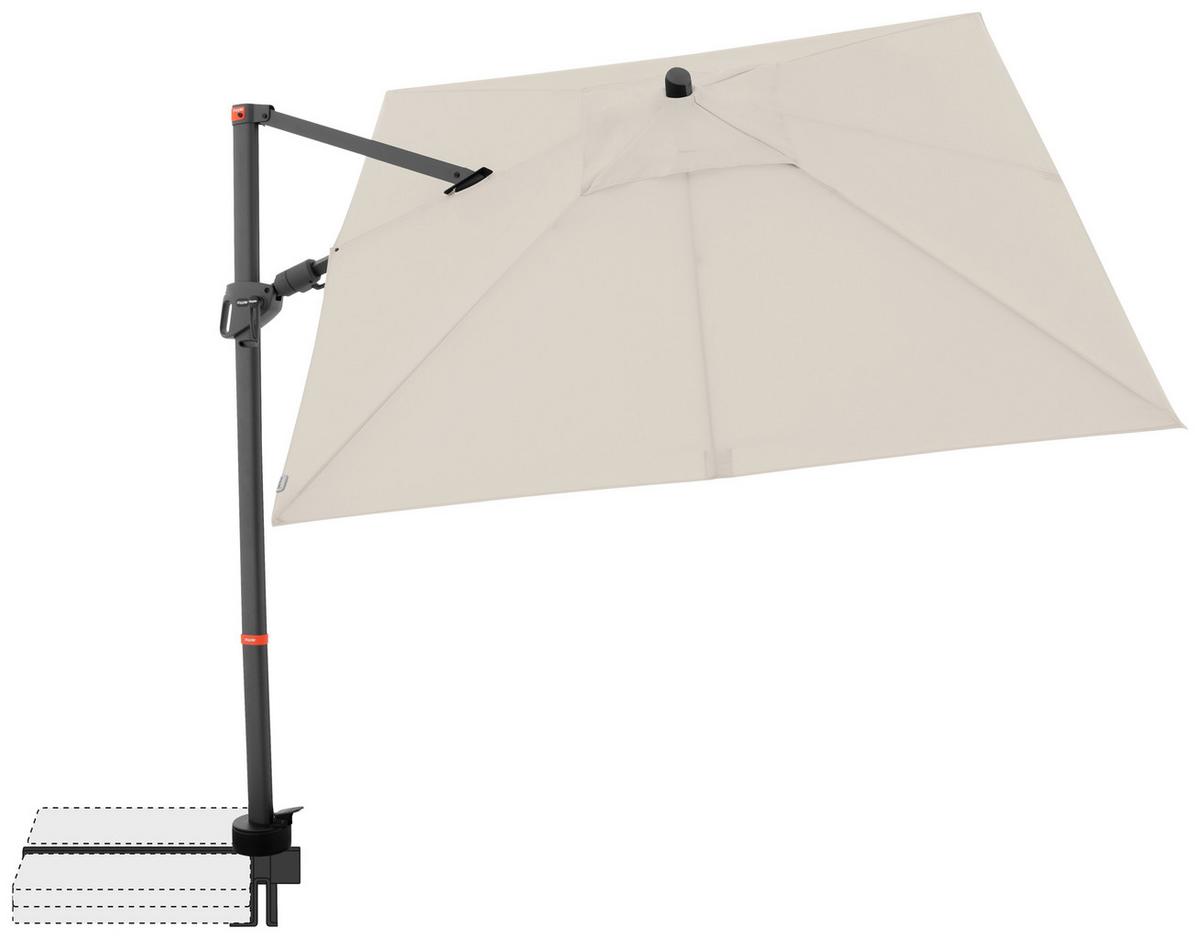 Ampelschirm MyZone Naturfarben ca. 210x210cm - Anthrazit/Naturfarben, Basics, Textil/Metall (210/210cm) - Doppler
