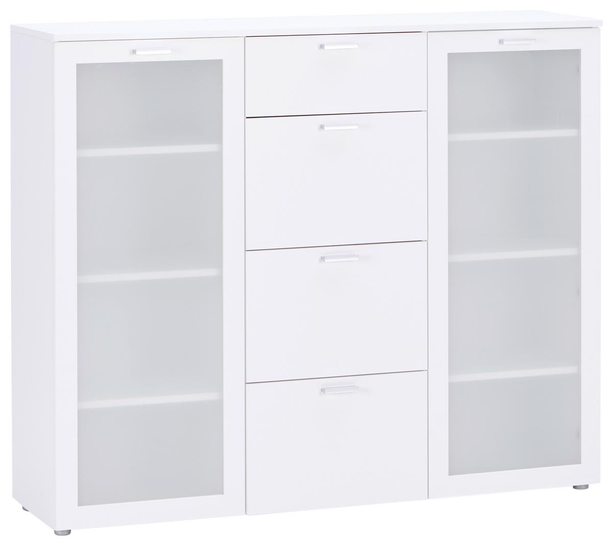 Highboard Xeno in Weiss - Weiss, Konventionell, Holzwerkstoff/Kunststoff (135/115/37cm) - Mömax