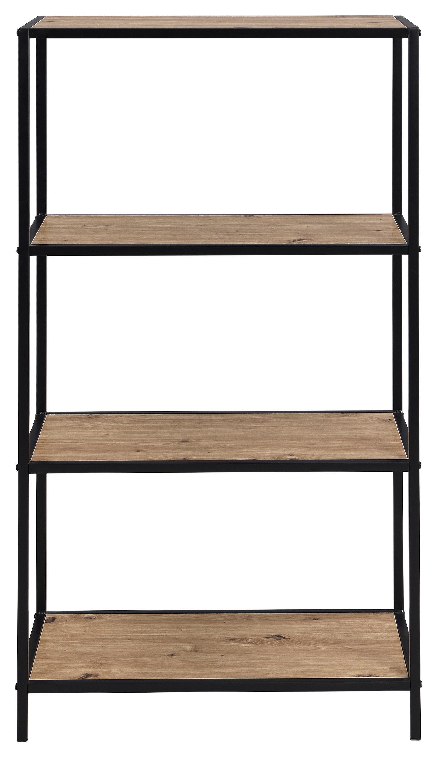Polica Venedig - hrast Artisan/crna, Moderno, drvni materijal/metal (60/113/33cm) - Modern Living