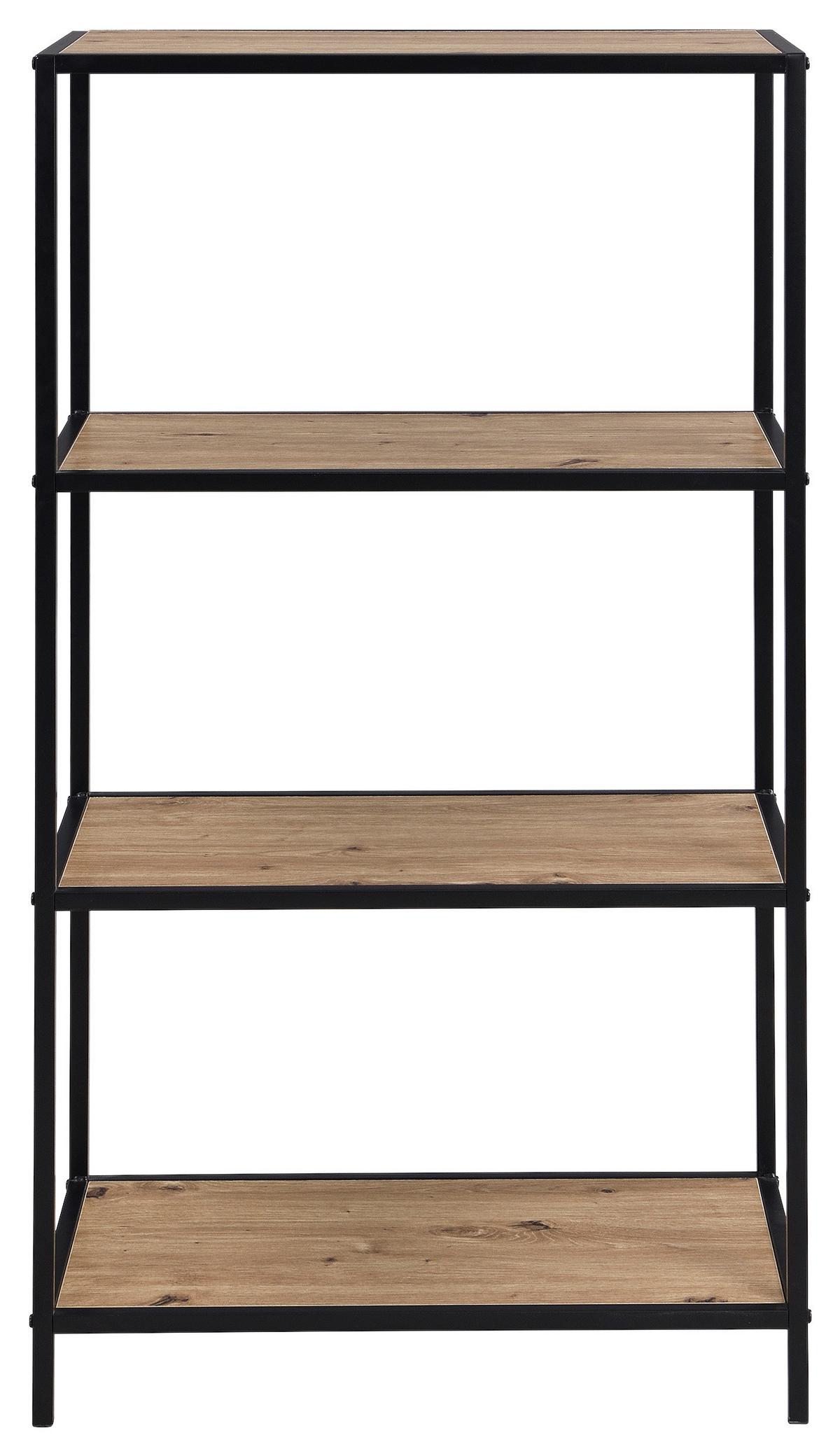 Polica Venedig - hrast Artisan/crna, Moderno, drvni materijal/metal (60/113/33cm) - Modern Living