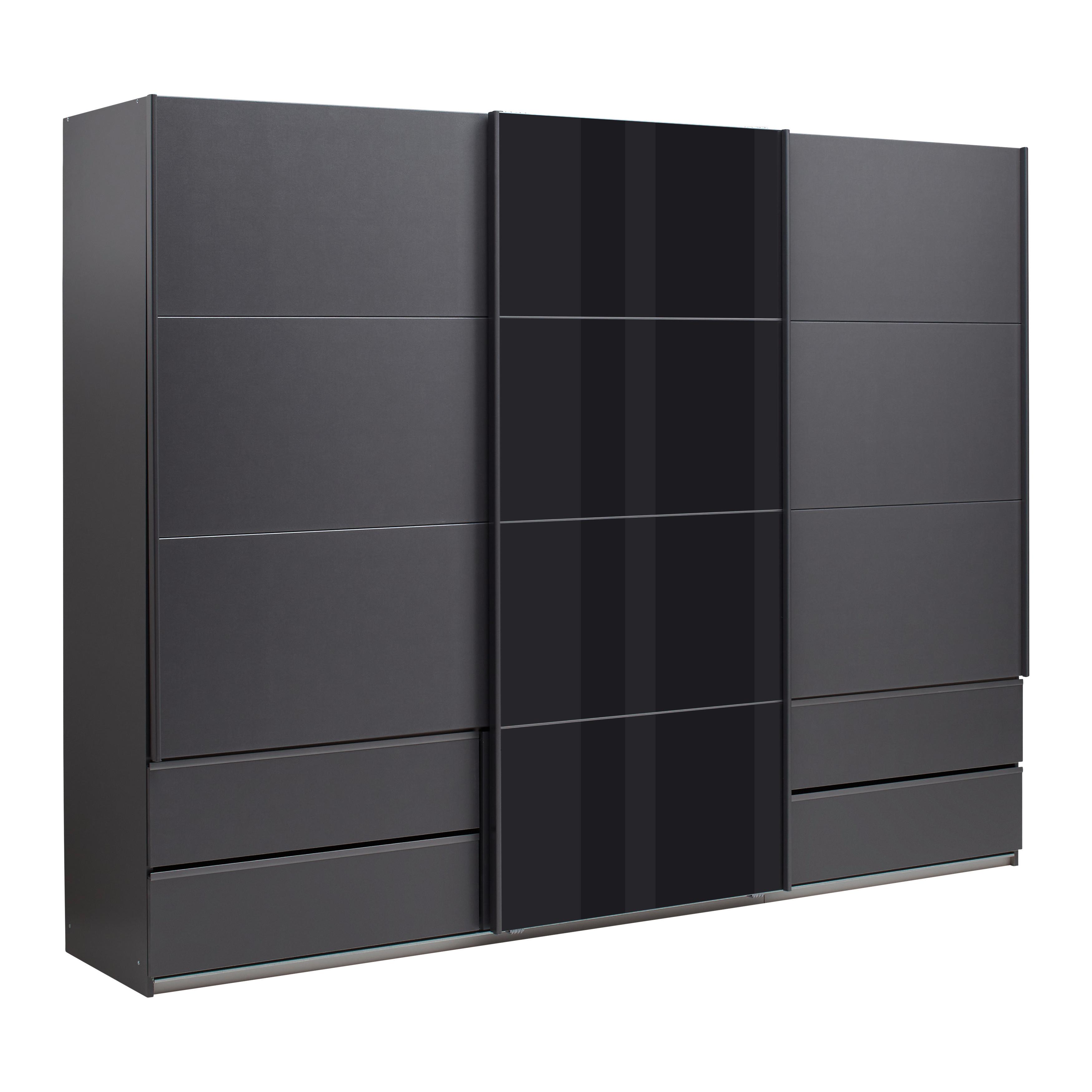 Schwebetürenschrank In Grau - Grau, Konventionell, Holzwerkstoff/Metall (271/210/62cm) - Premium Living