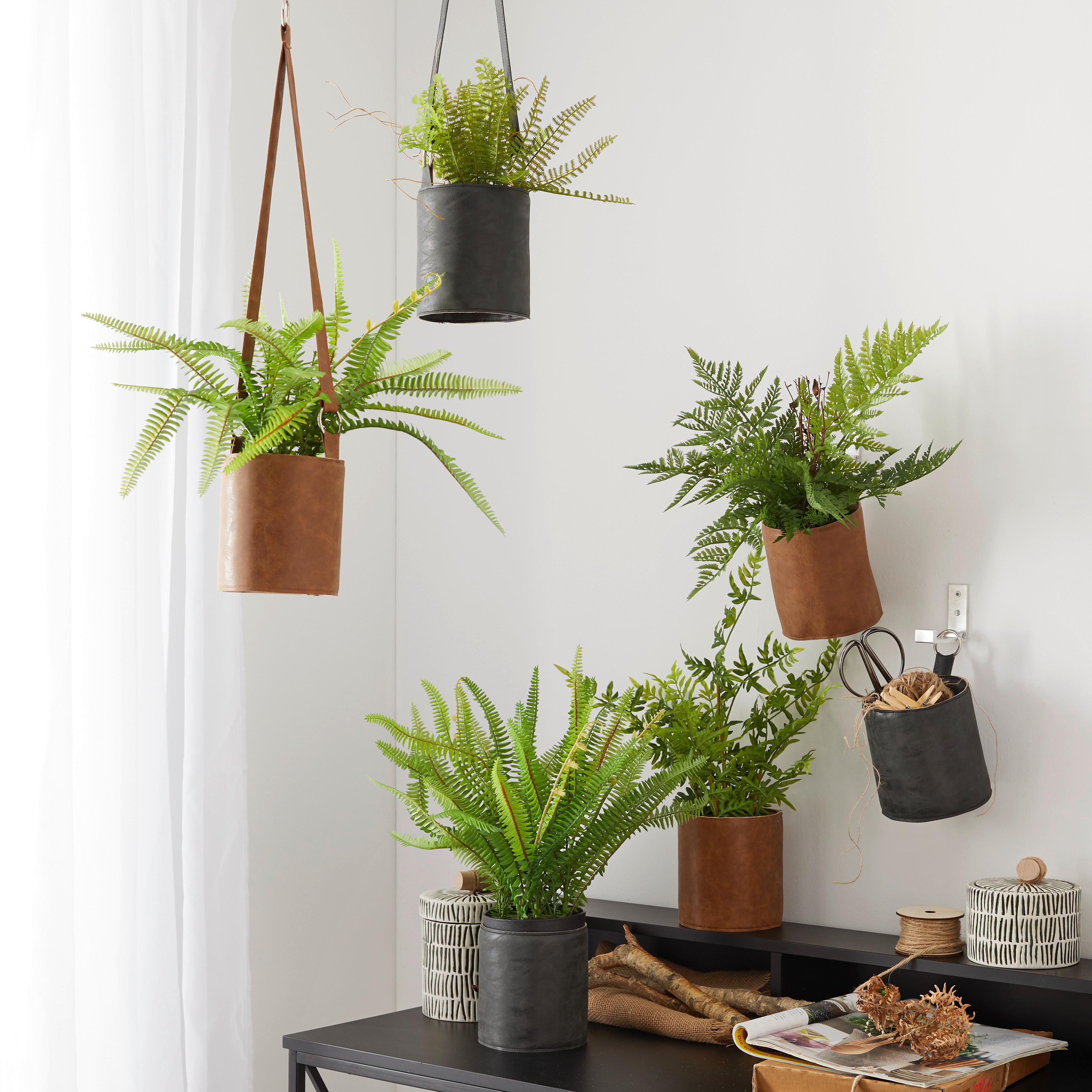 Cvetlični Lonček Mette - svetlo rjava, kovina/umetna masa (12,5/14cm) - Modern Living