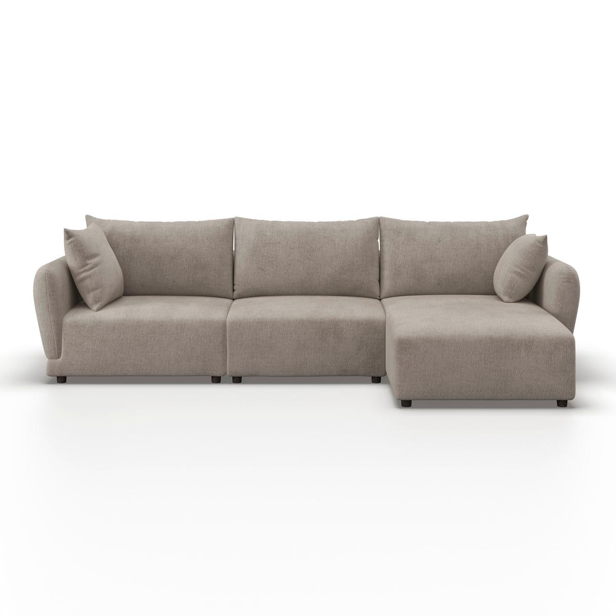 Kutna Garnitura Nicole - crna/sivo-bež, Moderno, tekstil/drvo (306/87/162cm) - Bessagi Home