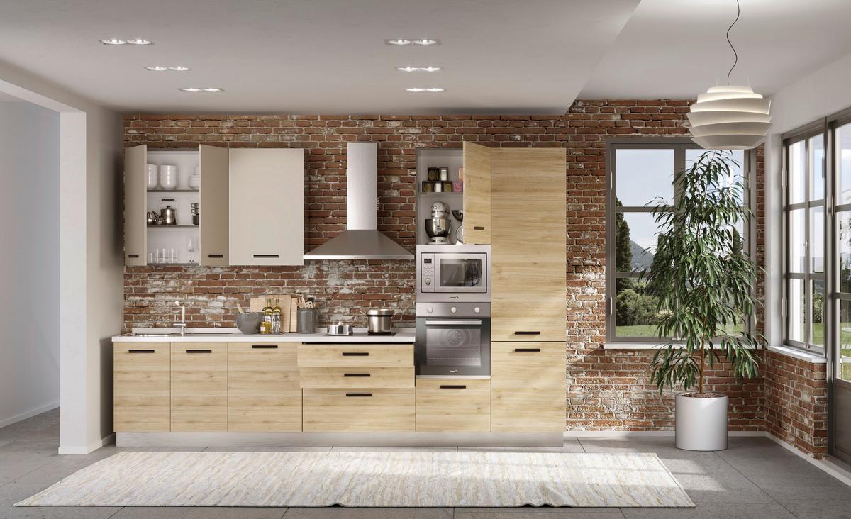 Kuhinjski Blok S Aparatima Rovere - siva/boje hrasta, Moderno, drvni materijal/metal (360/240/60cm) - Mömax