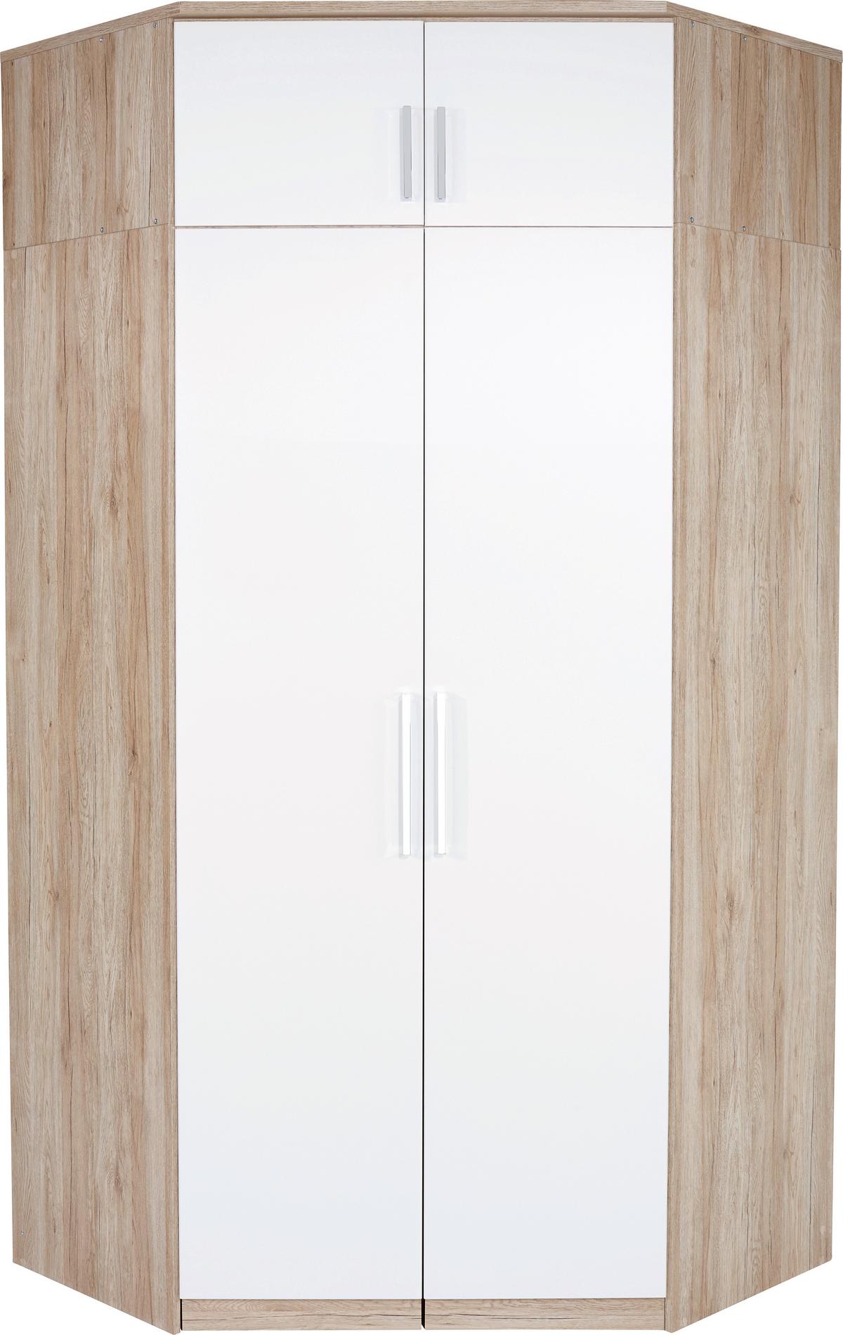 Dulap auxiliar superior Schrank Wien - alb/culoare lemn stejar, Konventionell, material pe bază de lemn (120/39/54cm)