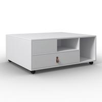 Couchtisch Mick Weiß MDF - Braun/Weiß, MODERN, Holzwerkstoff/Kunststoff (74/88/35cm) - Bessagi Home