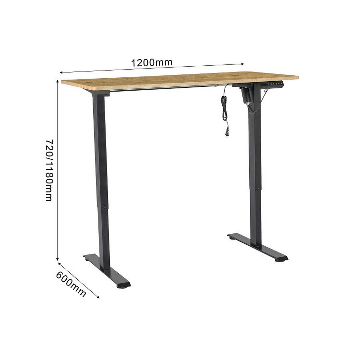 Schreibtisch Emil II Schwarz/Eiche Artisan - Schwarz/Eiche Artisan, MODERN, Holzwerkstoff/Metall (120/72-118/60cm) - Mömax