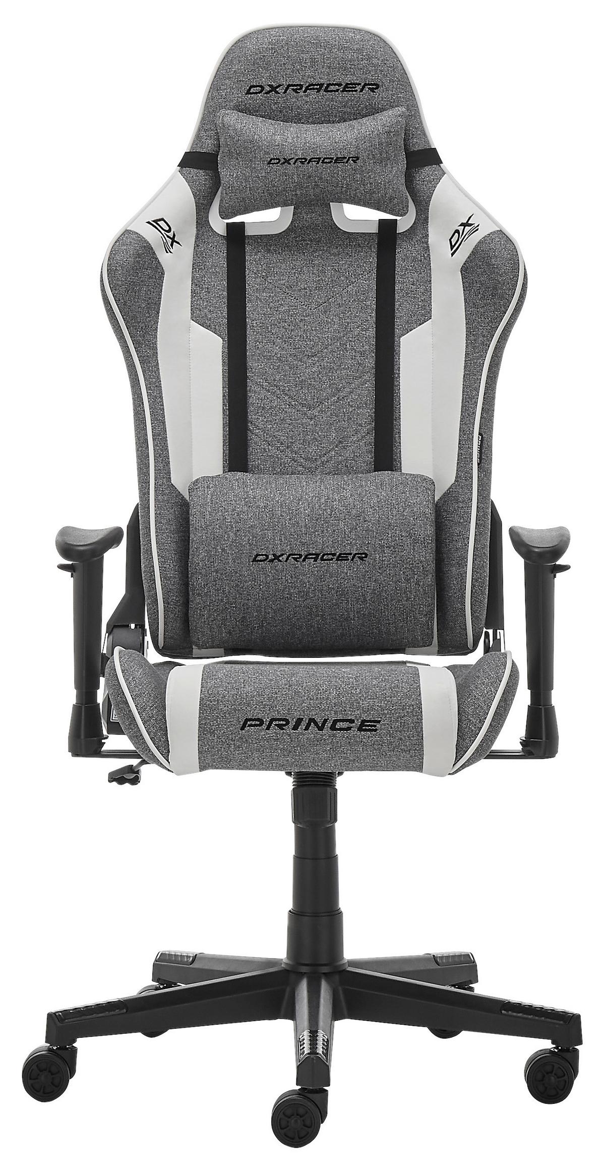 Gamingstuhl In Grau/schwarz/weiss - Weiss/Schwarz, Modern, Kunststoff/Textil (70/126/70cm) - Dxracer