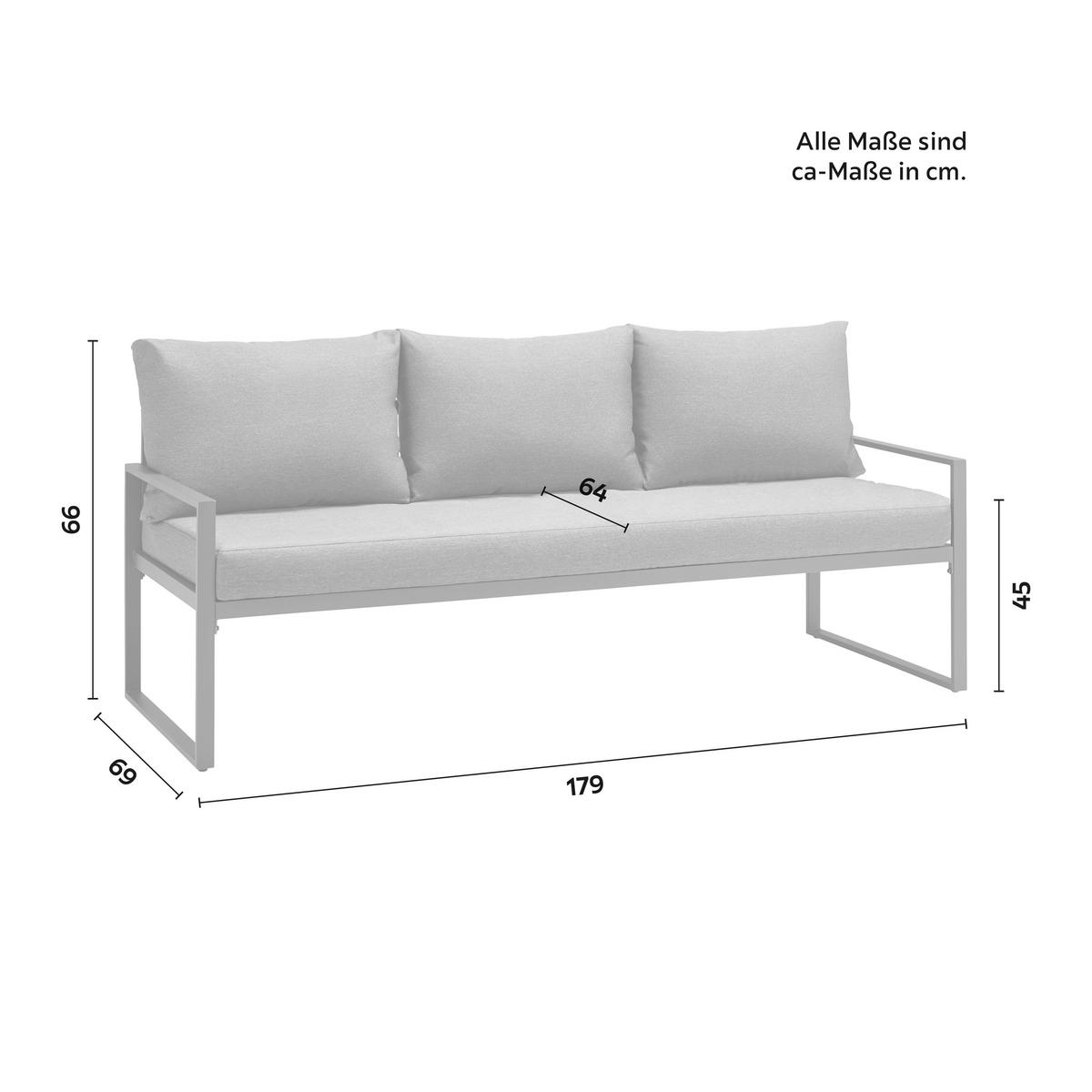 Kerti Garnitúra Louisiana - fekete/antracit, Modern, Üveg/textil (179/66/69cm) - Mömax