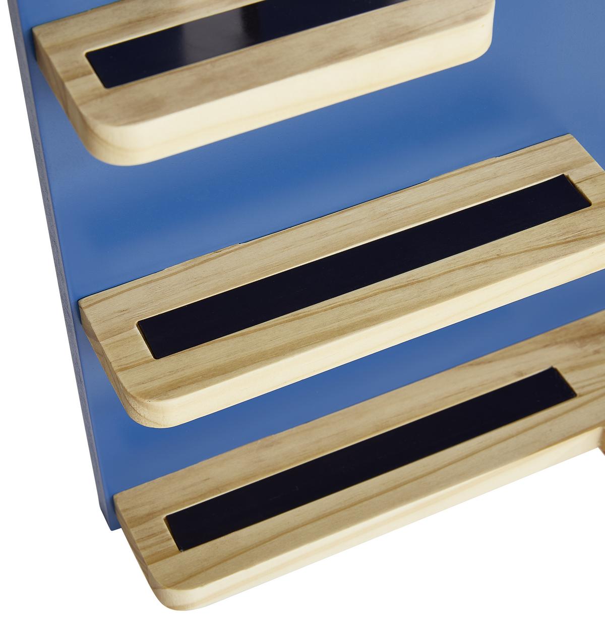 REGAŁ ŚCIENNY K011 - TREND - - kolor naturalny/niebieski, Trend, materiał drewnopochodny/drewno (56/43/15cm) - Ben'n'jen