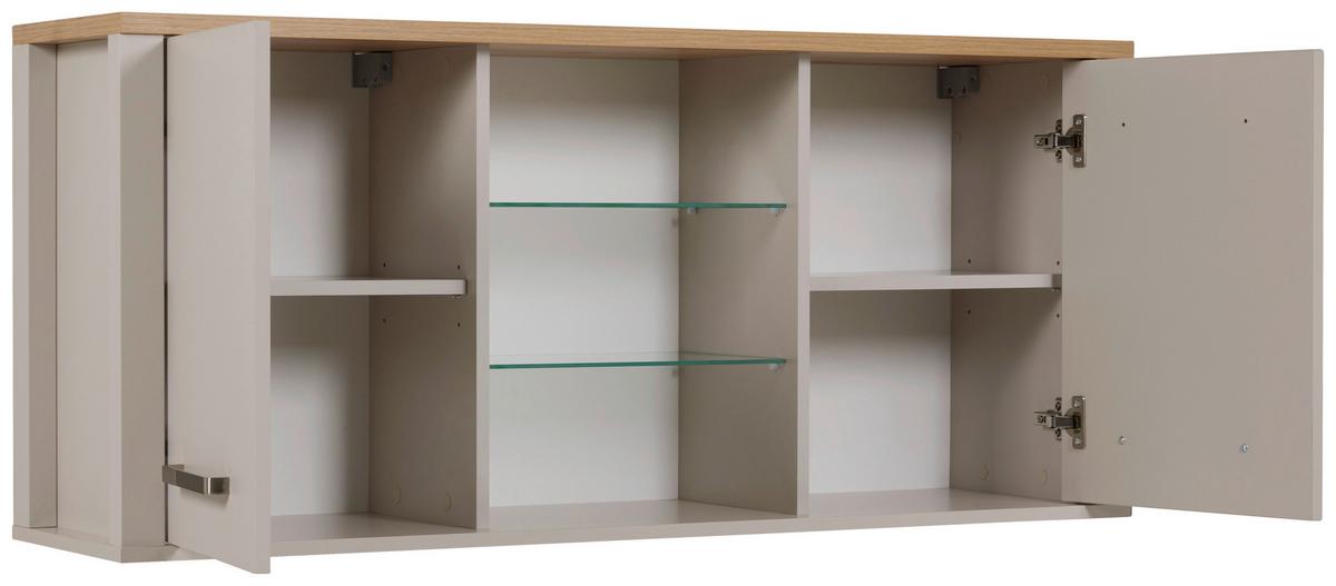 Viseći Kuhinjski Element Sardegna - kašmir/srebrne boje, Romantično / ladanjski, staklo/drvni materijal (130,3/57,5/33cm)