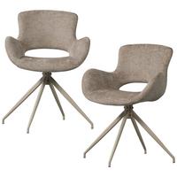 Armlehnstuhl-Set Eliva Sandfarben B: 58cm - Sandfarben, MODERN, Textil/Metall (58/82/58cm) - Livetastic