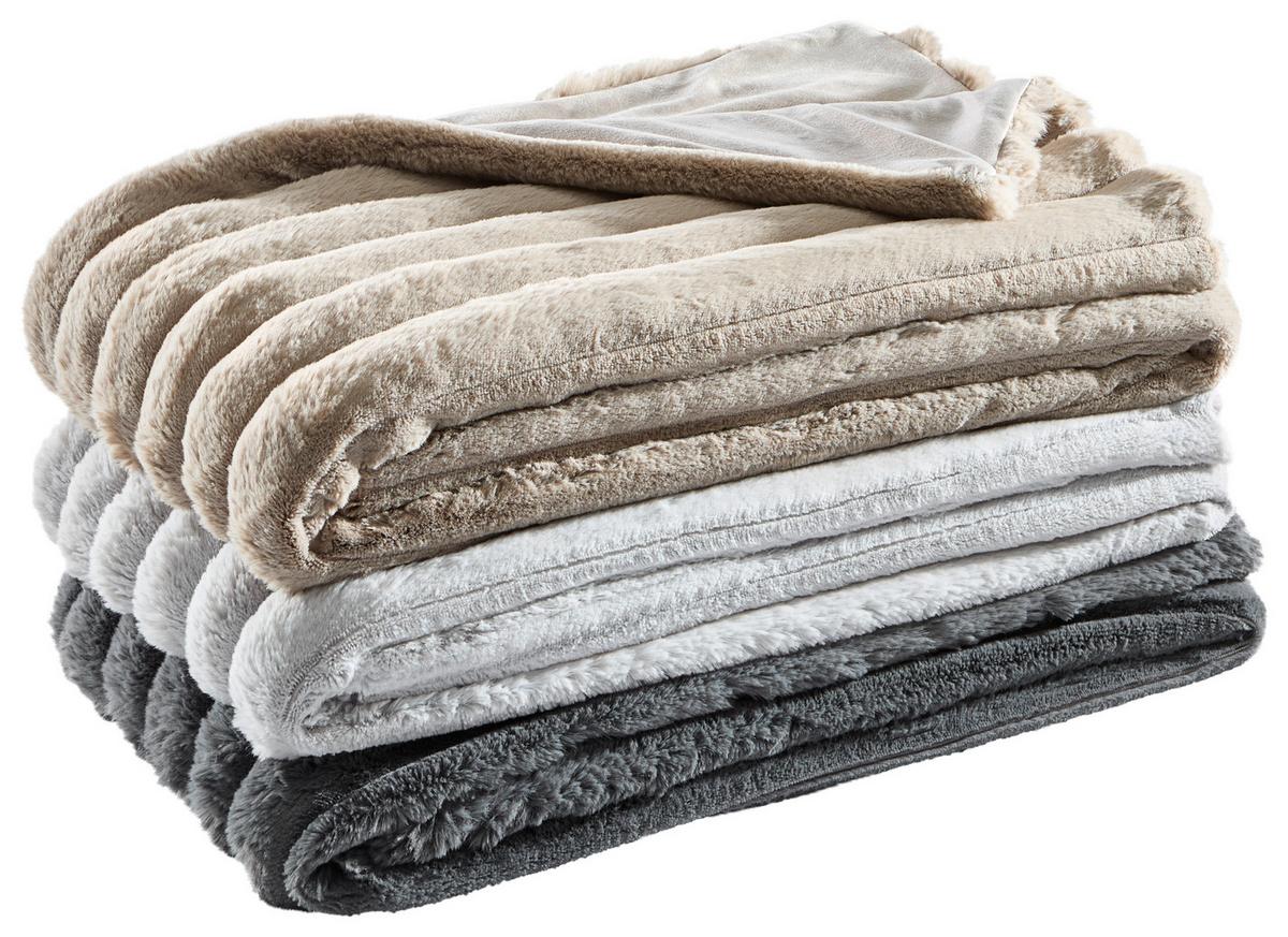 KOC FUTRZANY ZUZANNO - antracytowy, tkanina (150/200cm) - Novel