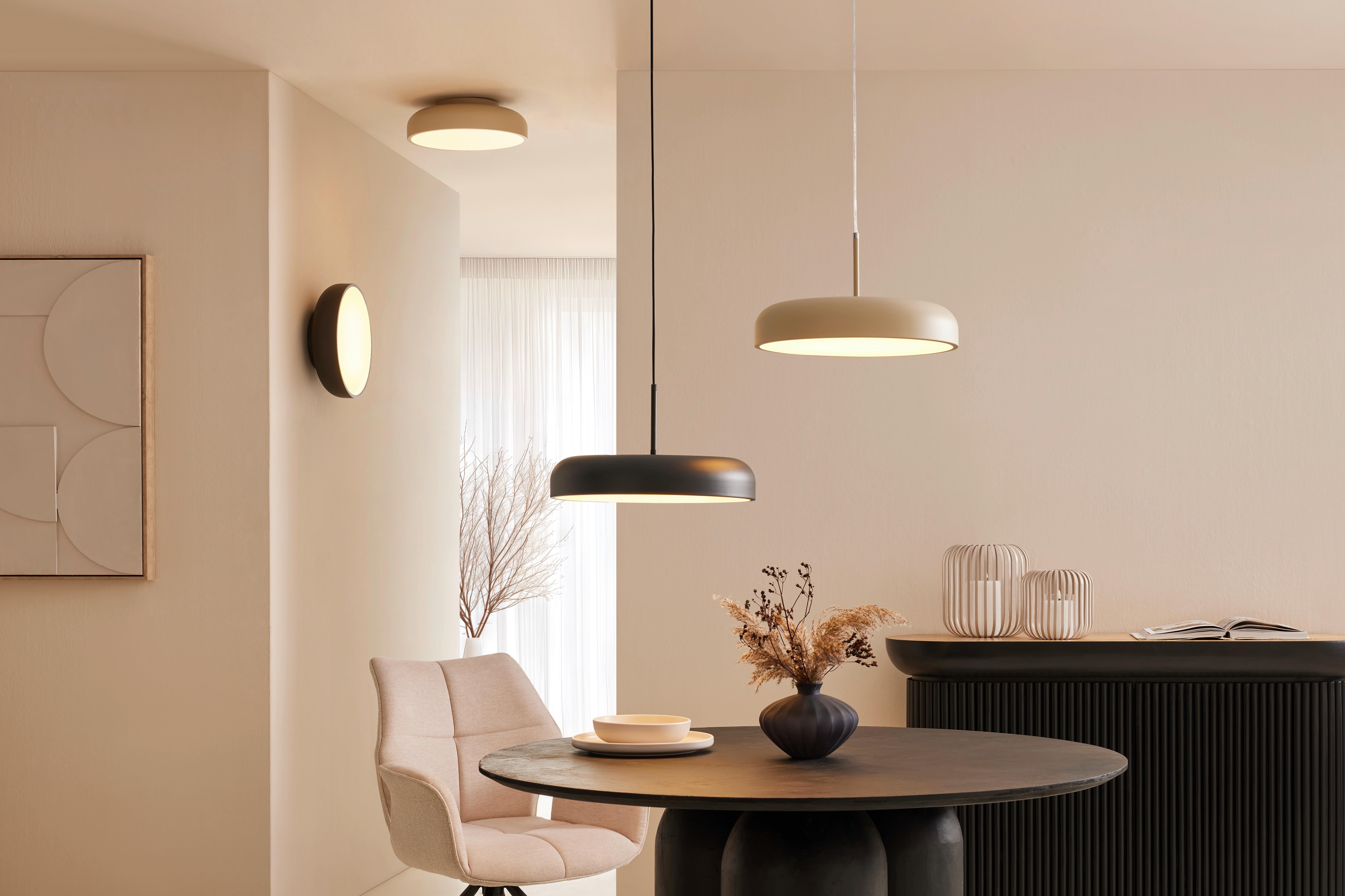 LED-HÄNGLAMPA MIKE - vit/sandfärgad, Modern, metall/plast (40/40/130cm) - Mömax