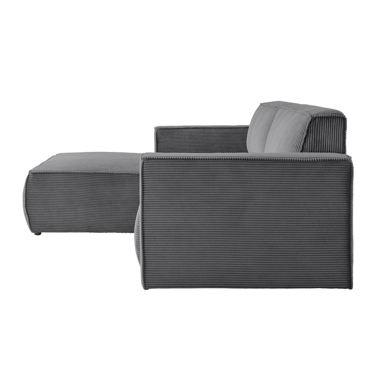 Wohnlandschaft Loft in Anthrazit - Anthrazit/Schwarz, MODERN, Kunststoff/Textil (172/75/265cm) - Mömax