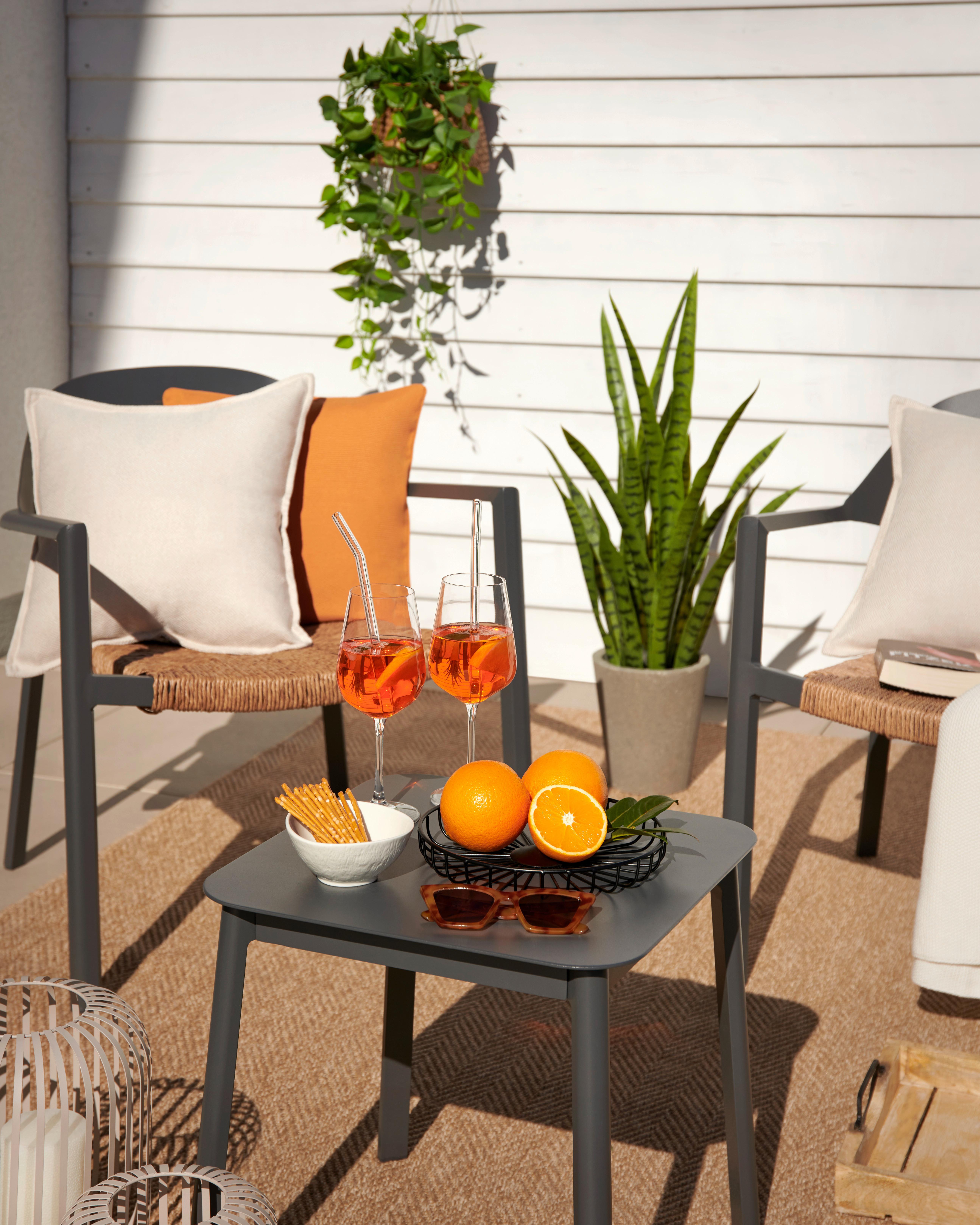 SIDOBORD TRÄDGÅRD SYDNEY - mörkgrå, Modern, metall/plast (42/42/40cm) - Mömax