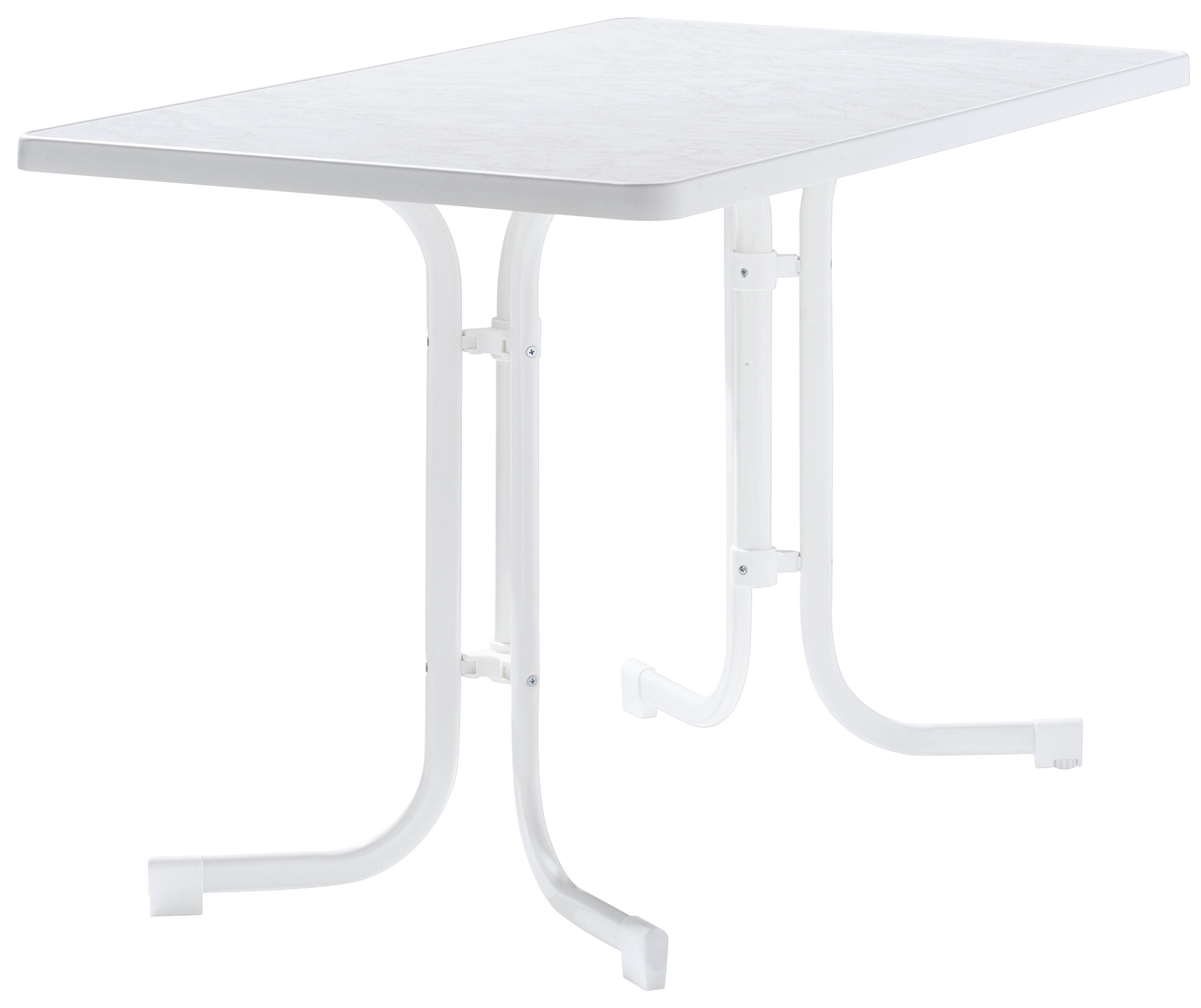 Gartentisch Weiß ca. 115x70x72cm - Weiß, MODERN, Holzwerkstoff/Metall (115/70/72cm) - Sieger