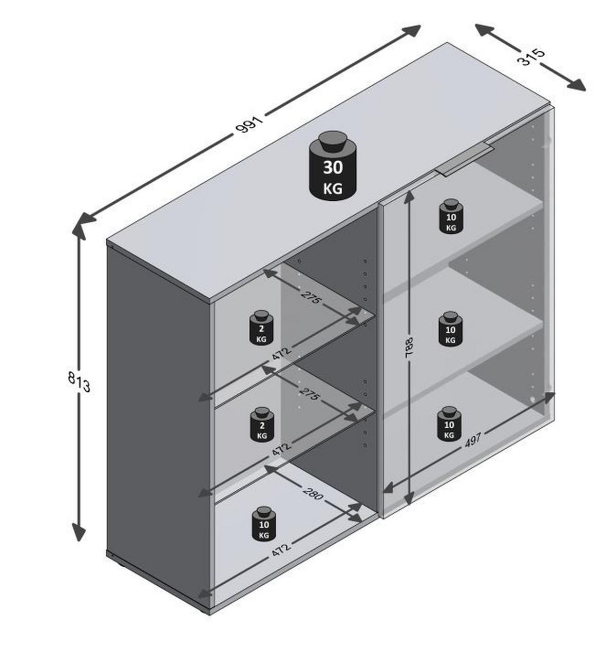 Kommode in Schwarz - Schwarz, MODERN, Glas/Holzwerkstoff (100/81/32cm) - Mömax