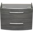 Waschbeckenunterschrank In Pinie-anthrazit-optik - Chromfarben/Mooreichefarben, MODERN, Holzwerkstoff/Metall (80/57,5/45,5cm) - PREMIUM LIVING