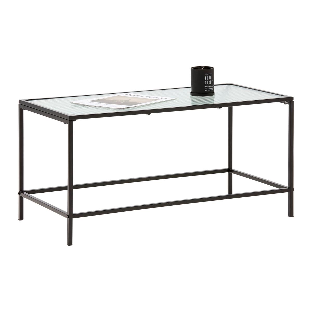 Couchtisch Leon Schwarz/Transparent - Transparent/Schwarz, MODERN, Glas/Metall (80/40/40cm) - Mömax