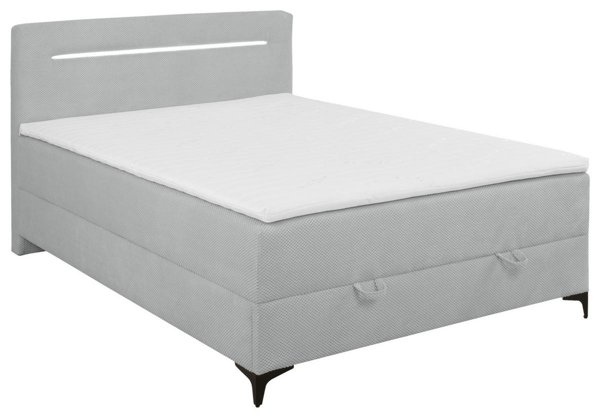 Box Krevet Jerry - srebrne boje/crna, Konvencionalno, tekstil (140/200cm) - Mömax