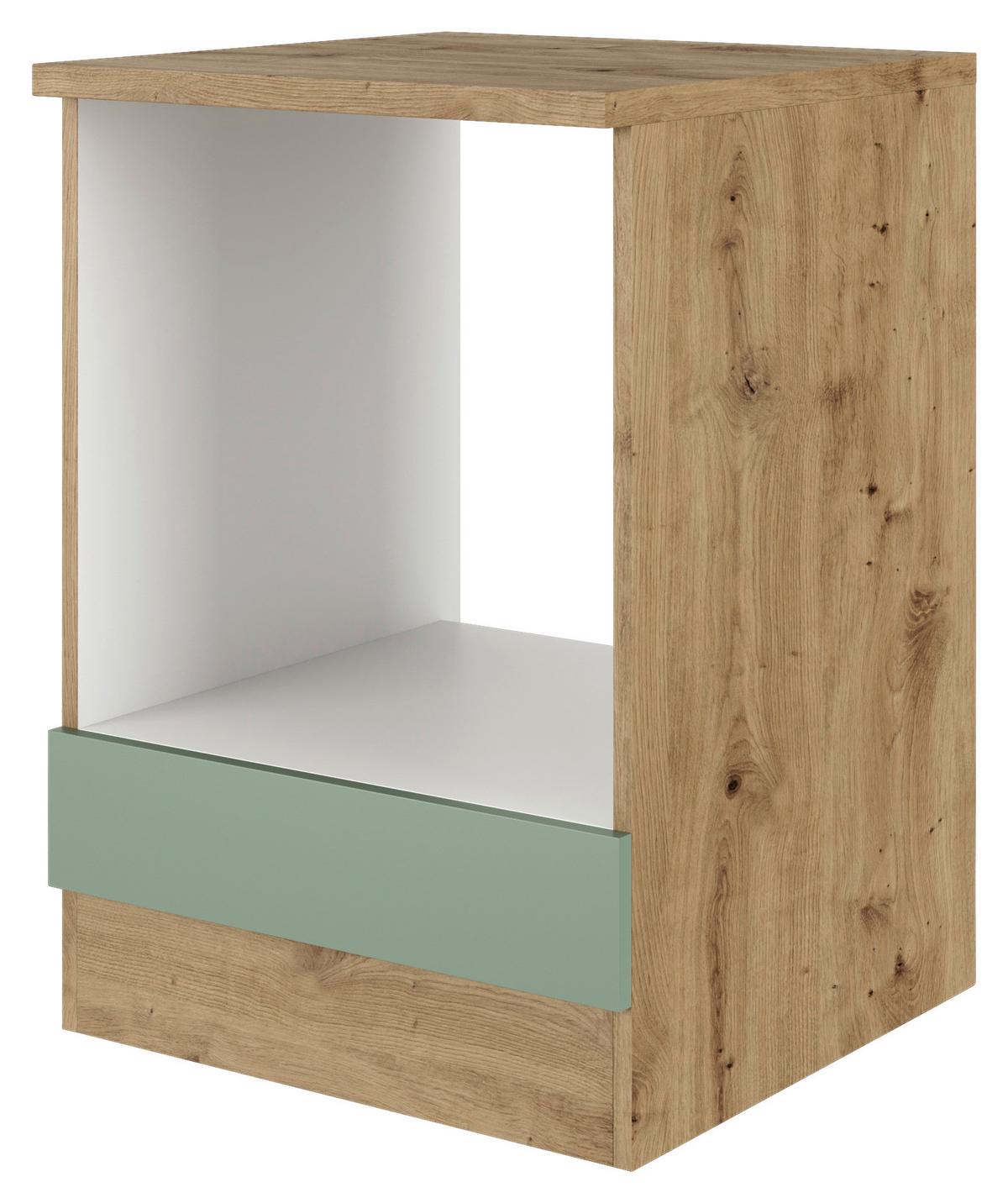 Omara Za Vgradnjo Štedilnika Cara, Zelena, Hrast - zelena/hrast artisan, Konvencionalno, leseni material (60/85/57cm) - FlexWell