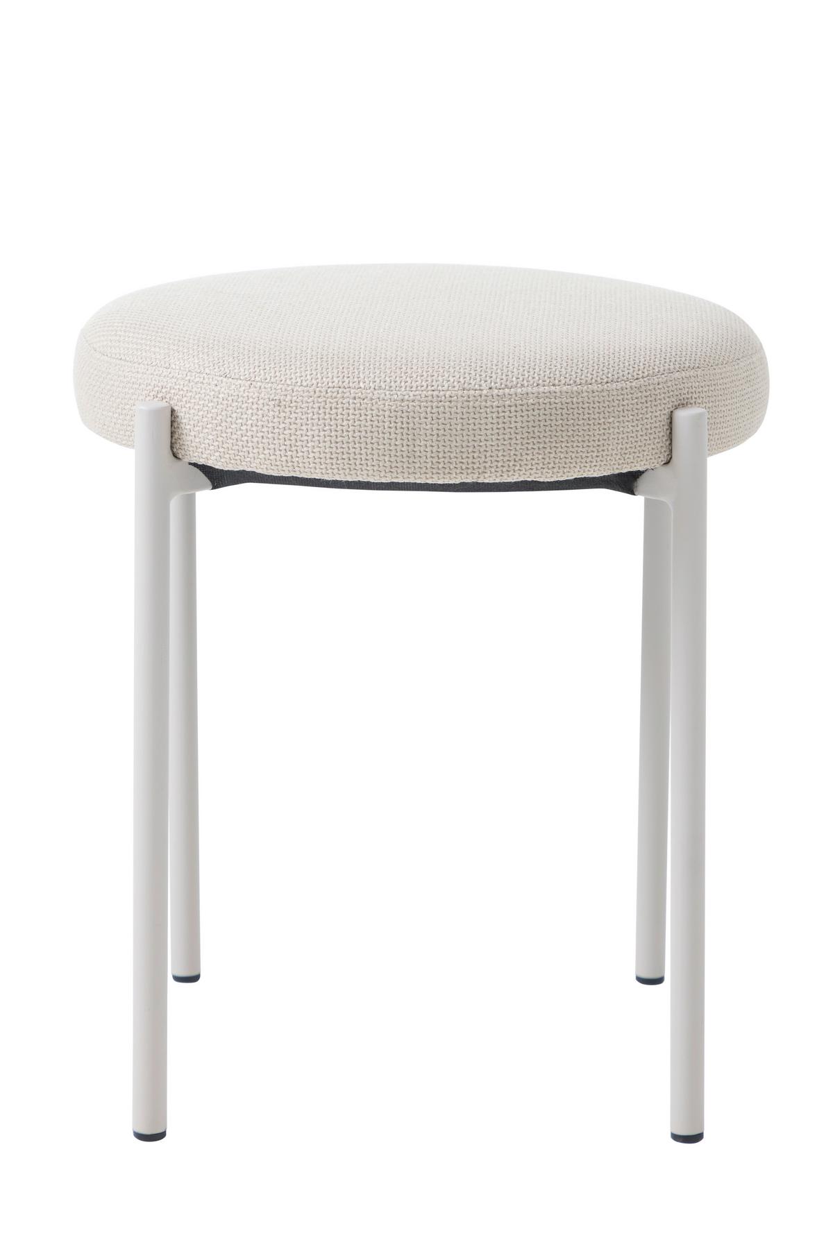 HOKER PELICAN STOOL - beżowy/kolor piaskowy, Basics, metal/tkanina (43,5/48/43,5cm) - Xora