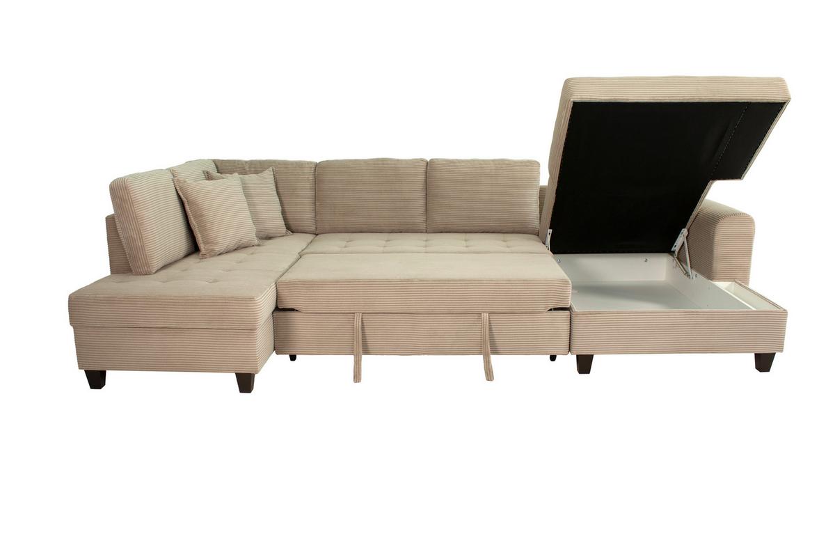 Kutna Garnitura Moritz - sivo-smeđa, Trend, tekstil (178/324/155cm) - Modern Living