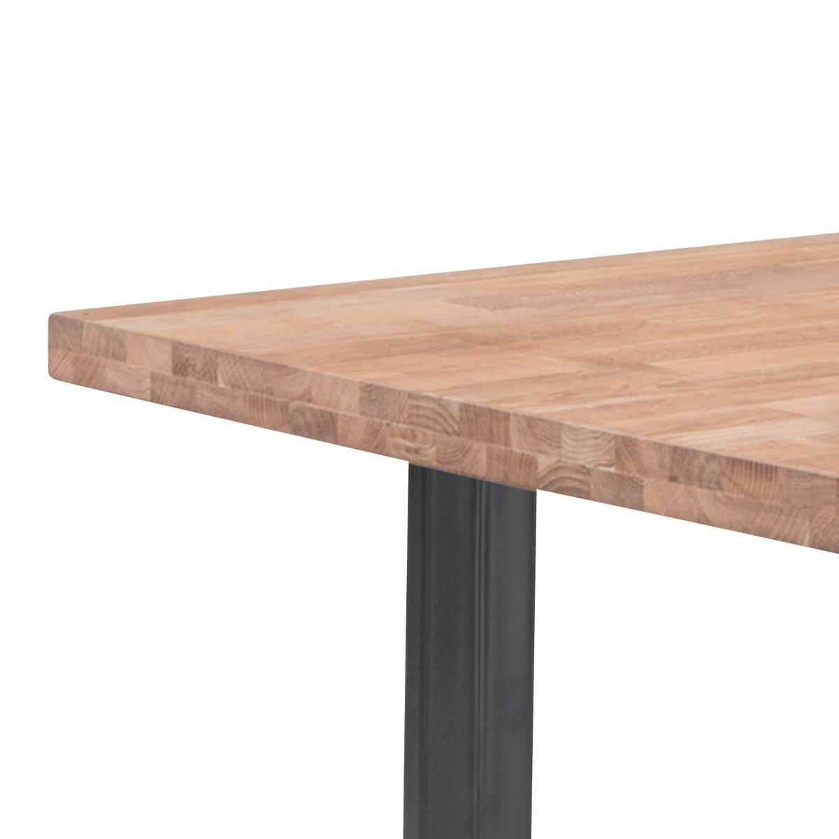 Esstisch "Samuel" , ca 180x90 cm, aus Eiche - Eichefarben/Anthrazit, MODERN, Holz/Metall (180/90/76cm) - MID.YOU